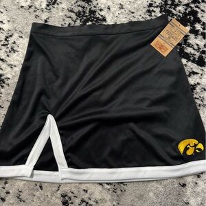 Iowa Hawkeyes Threads 4 Thought Black Mini Skirt with White and Gold Accents